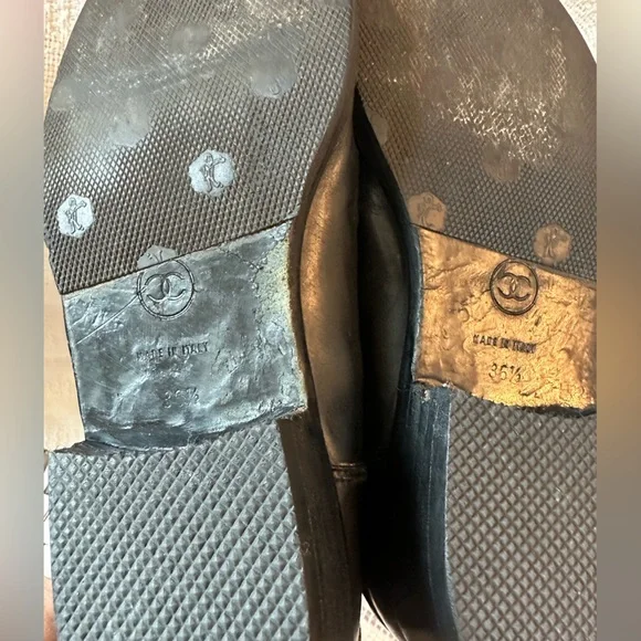 Classic Vintage CHANEL Tall Black and Brown Leather Riding Boots. Size 36.5 - Picture 14 of 15